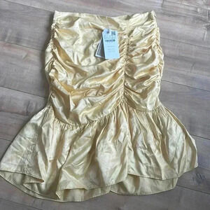 NWT Urban Revivo Ruched Yellow Tulip Skirt Sz 10